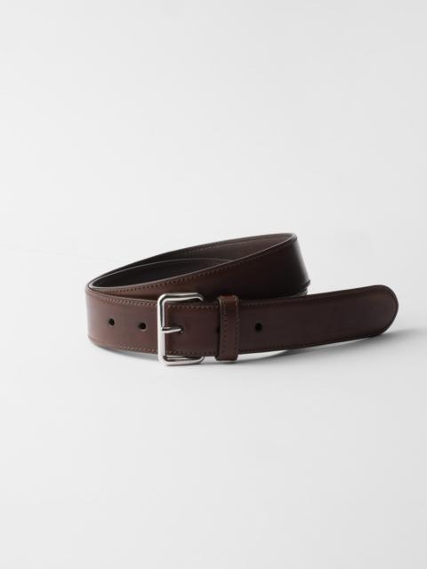 Antiqued leather belt