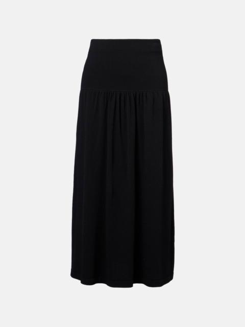 Knitted high-rise midi skirt