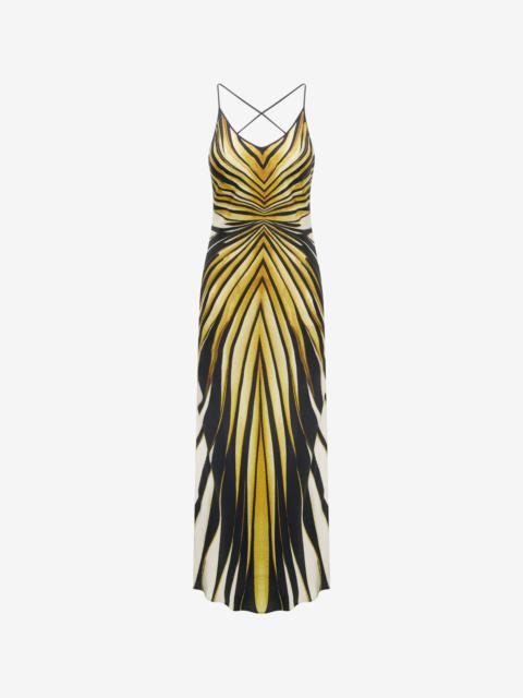 Ray Of Gold Print Silk Maxi Dress