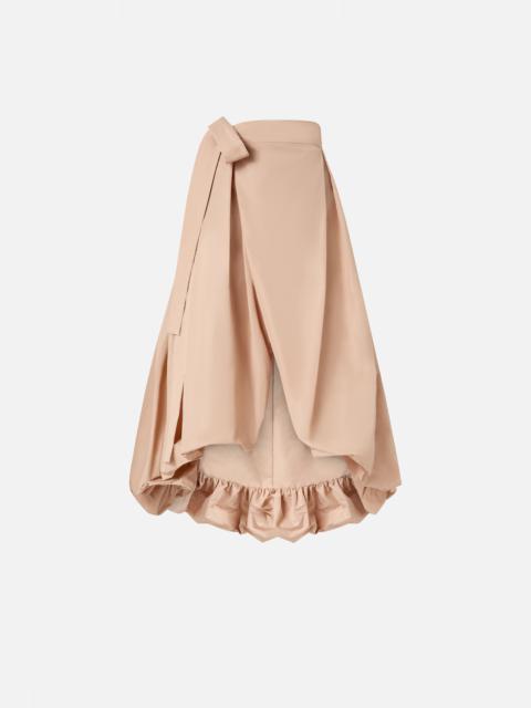 WIDE TAFFETA SKIRT WITH BOW