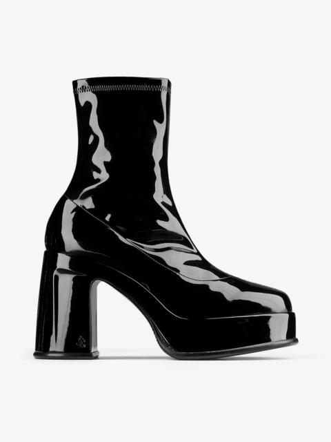 Hadi Ankle Boot 100
Black Stretch Patent Fabric Ankle Boots