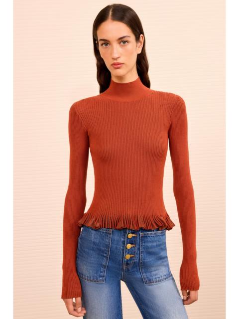 Yulia Ruffle Turtleneck Top