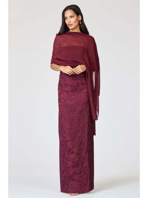 EMBELLISHED EMMY SCARF - BORDEAUX