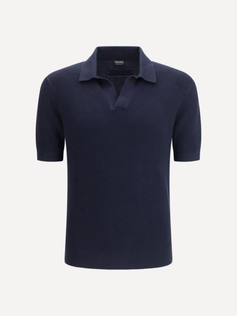 Premium Cotton Polo with open collar