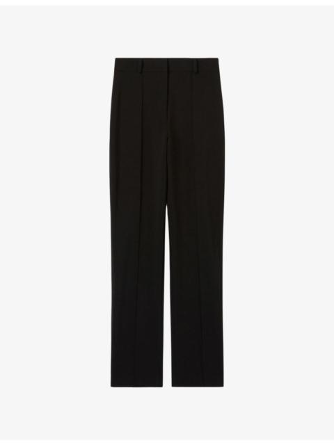 Cigarette-Leg High-Rise Stretch-Woven Trousers