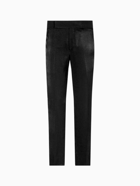 VISCOSE-BLEND FLAT-FRONT TROUSERS