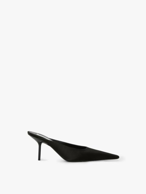 Sloan Stiletto Mule In Black Satin