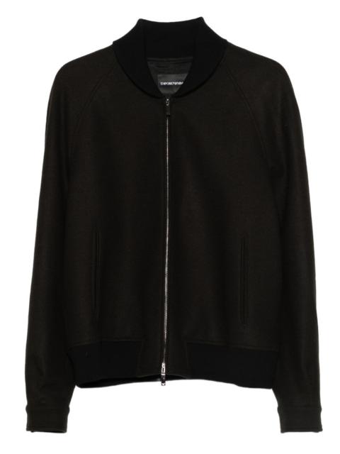 zip-up pocketed bomber jacket