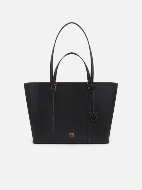 LARGE TUMBLED LEATHER SHOPPER BAG