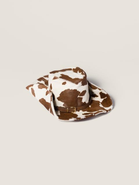 Printed leather cowboy hat
