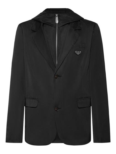hooded blazer