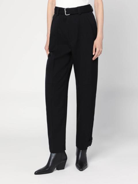 Black twill cotton trousers
