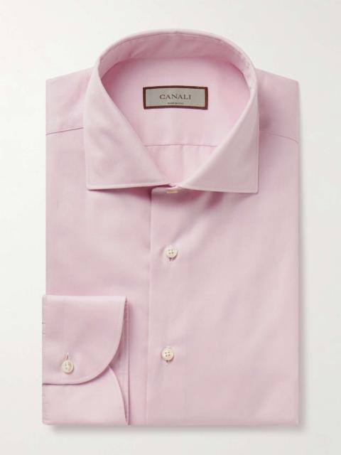 Slim-Fit Cutaway-Collar Cotton-Twill Shirt
