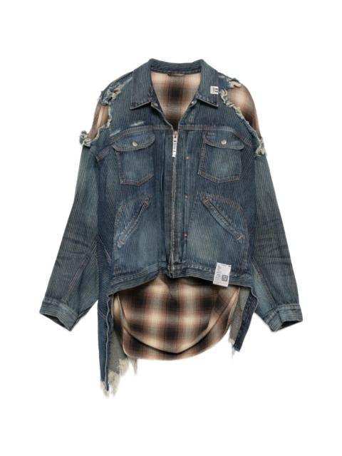 check shirt layered jacket