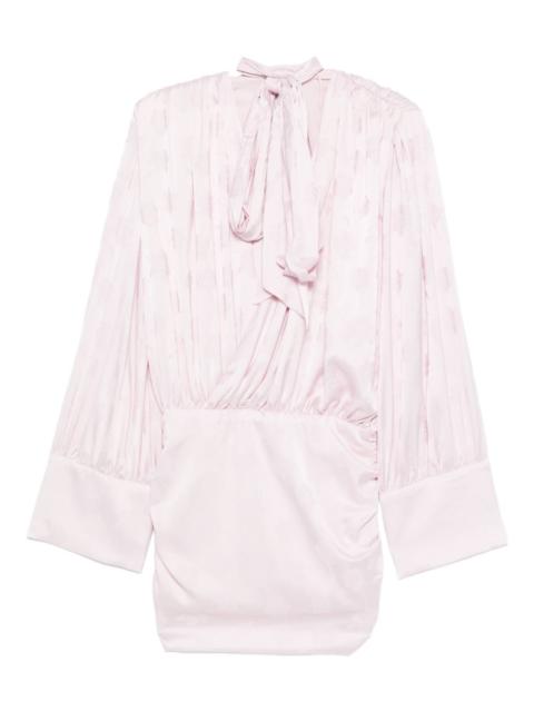 floral-jacquard mini dress