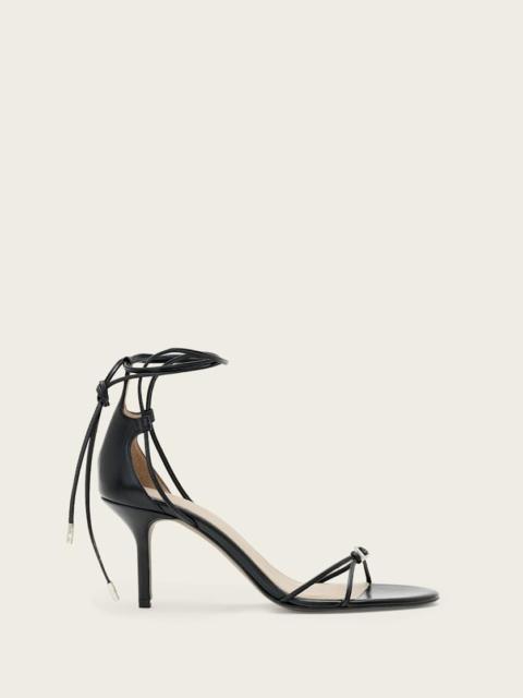 ALI LEATHER LACE SILETTO SANDALS