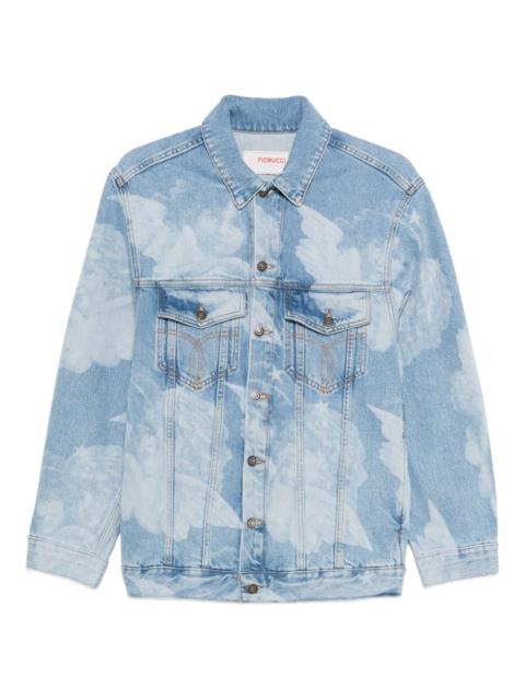 cloud-print denim jacket