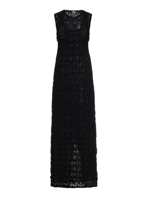 Layered Cotton-Blend Tank Maxi Dress black