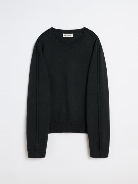 True Roundneck Off Black Rustic Merino