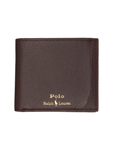 Brown Pebbled Leather Billfold Wallet