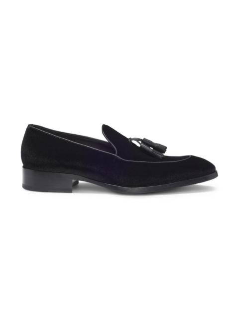 ITALIAN-MADE VELVET LOAFERS WITH TASSEL TRIM