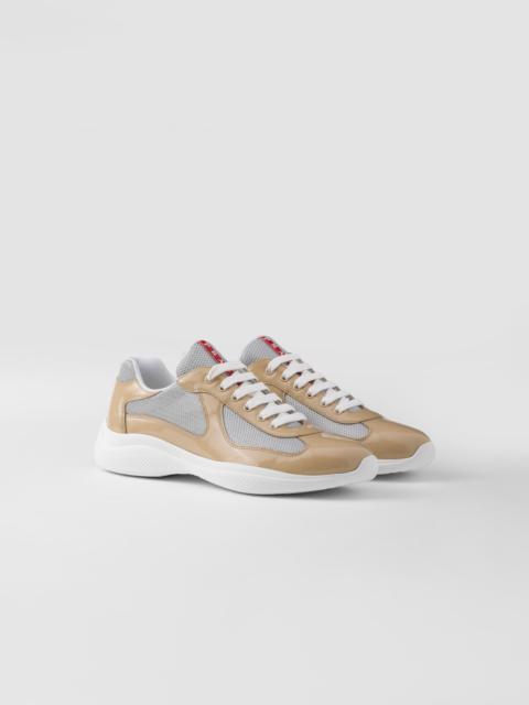 Patent leather and technical fabric Prada America's Cup sneakers