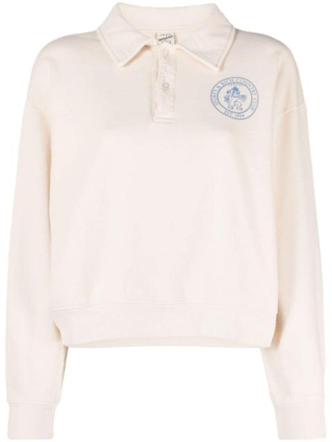 logo-print long-sleeve polo shirt