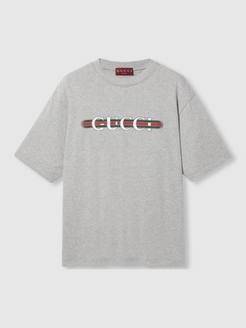 Cotton jersey T-shirt with Gucci print