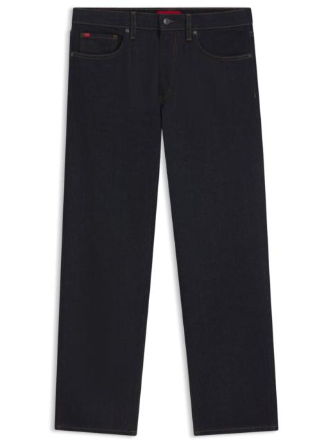 REGULAR-FIT JEANS IN FADED DARK-BLUE DENIM