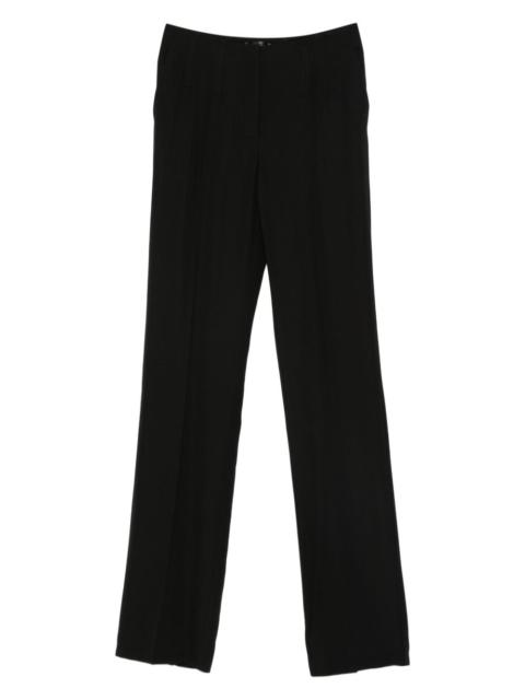 pleated-front straight-leg trousers