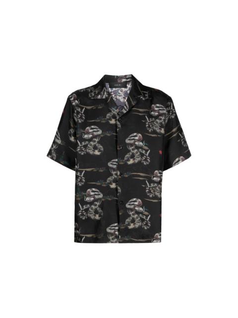 AMIRI Snake Silk Shirt Black