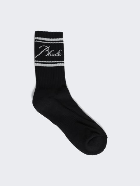 Script Logo Sock Black