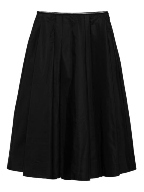 pleated midi skirt