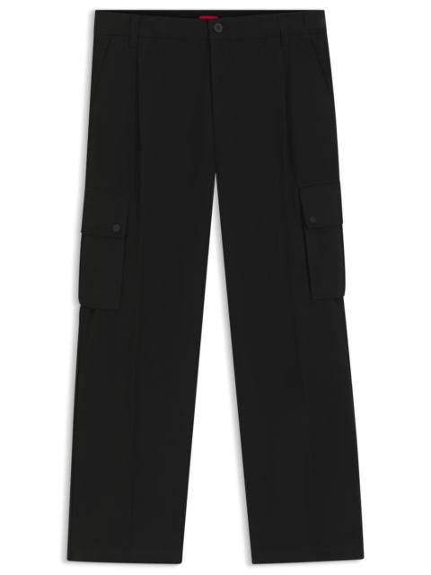 SLIM-FIT CARGO TROUSERS IN MERCERIZED COTTON