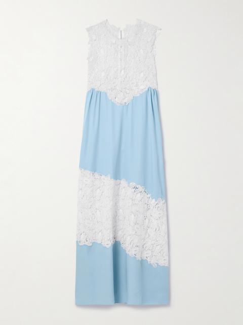 Emma Guipure Lace-trimmed Tencel Lyocell Maxi Dress