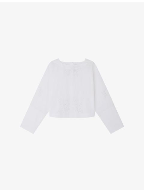 Hansel Broderie-Anglaise Cotton-Poplin Blouse