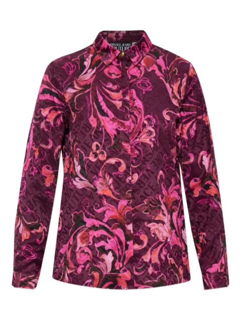 baroque-print long-sleeve shirt