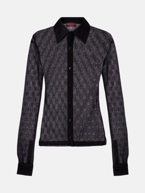 GG sheer lamé shirt