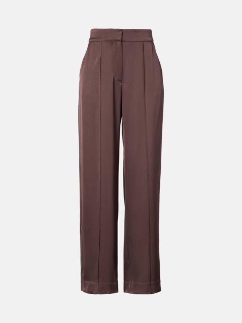 Kyra high-rise satin wide-leg pants