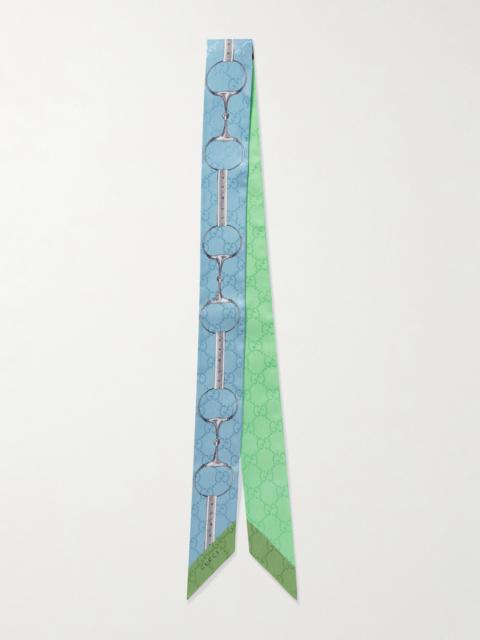 Printed Silk-twill Jacquard Scarf