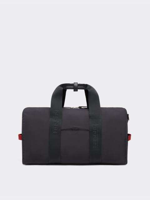 Nylon duffle bag with Ferrari logo ribbon