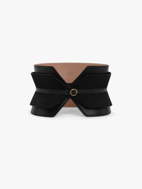 DOUBLE BUSTIER BELT IN CALFSKIN AND GOATSKIN