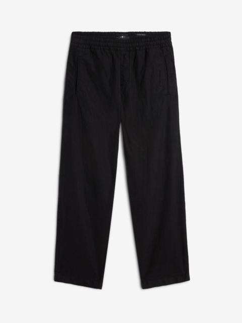 Linen Blend Jogger Pant in Black