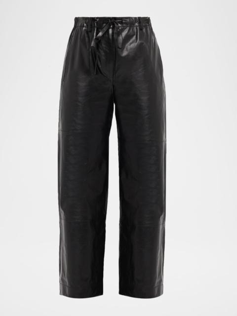 Magnus Faux Leather Straight-Leg Pants
