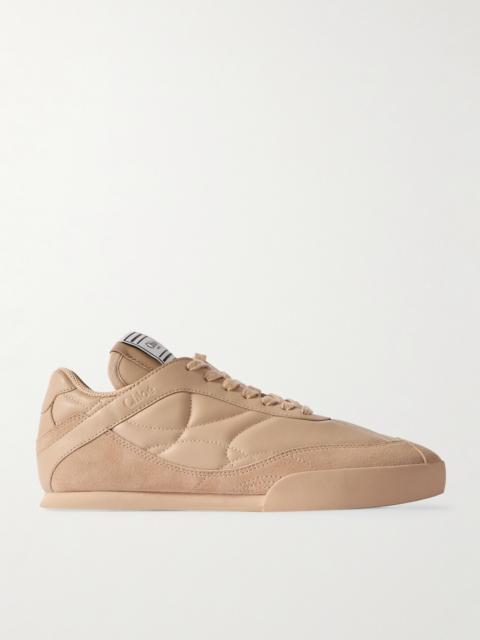 Kick Suede-trimmed Quilted Leather Sneakers