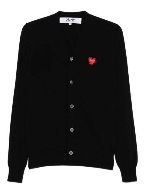 heart-emblem rhinestone-embellishment  cardigan