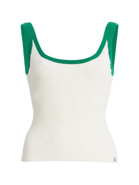 Rayne Knit Cotton-Blend Tank Top white
