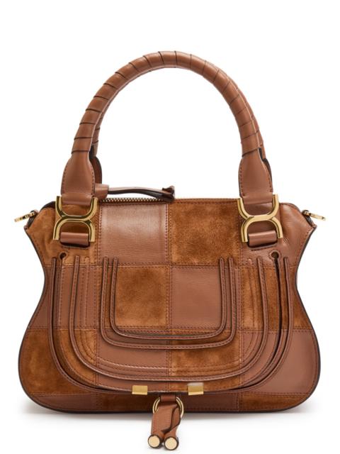 Chloe Marcie Patchwork Suede and Leather Shoulder bag