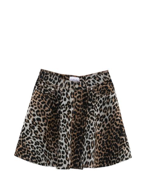 leopard-print mini skirt