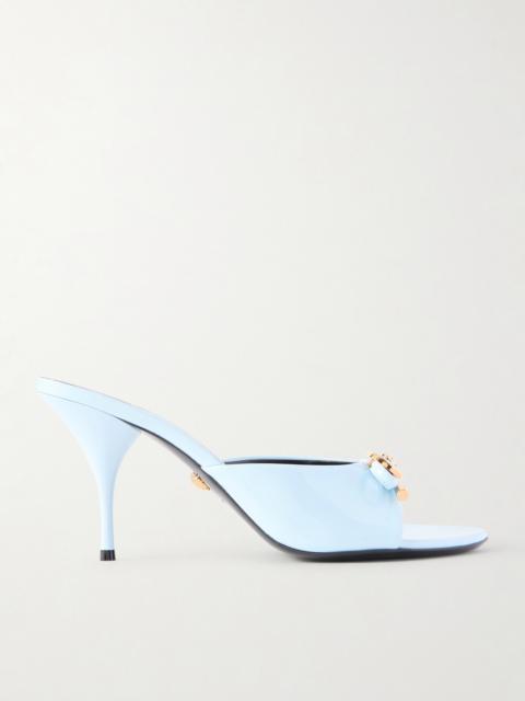 Opera Embellished Patent-leather Mules